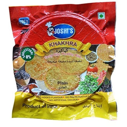 Joshi's Plain Khakhra (200g) | Traditional Crispy Snack | Healthy Tea-Time Treat