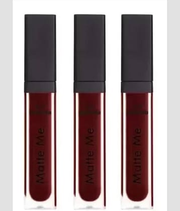 BLUSHIS Long Lasting Maroon Matte Lipstick (Pack of 3)