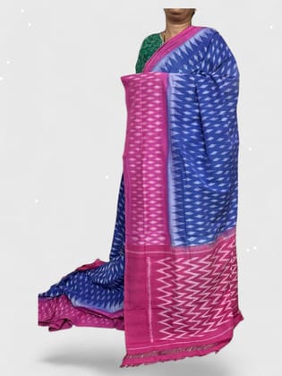 POCHAMPALLY IKKAT COTTON BLUE PINK