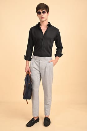 ILYZLY Black Plain Full Sleeve Shirt-S