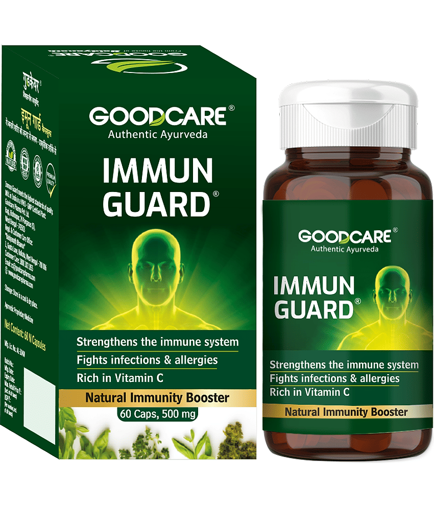 Goodcare Immune Guard Capsules, Ayurvedic Immunity Booster with Giloy, Ashwagandha, Amla, Tulsi, Supports Energy and Digestion 60 No.s