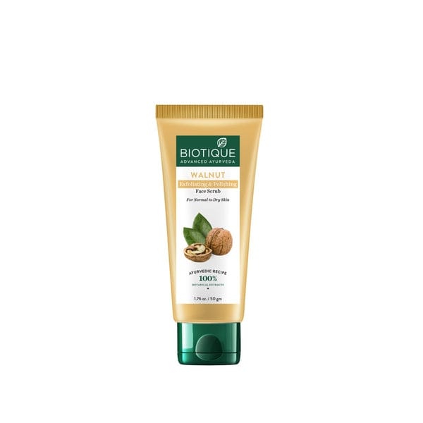 Biotique Walnut Exfoliating & Polishing Face Scrub 50g Tube