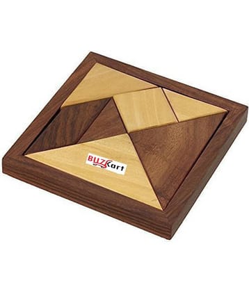 BuzyKart® Handmade Wooden 7-Piece Jigsaw Puzzle - Puzzle Game for Children - Unique Kids Gift