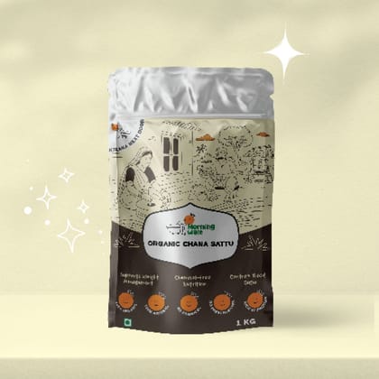 Morning Wale Organic Channa Sattu (1kg) | Authentic Bihar Roasted Gram Flour | Natural Protein Drink Mix