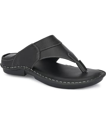 Leeport - Black Men's Leather Slipper