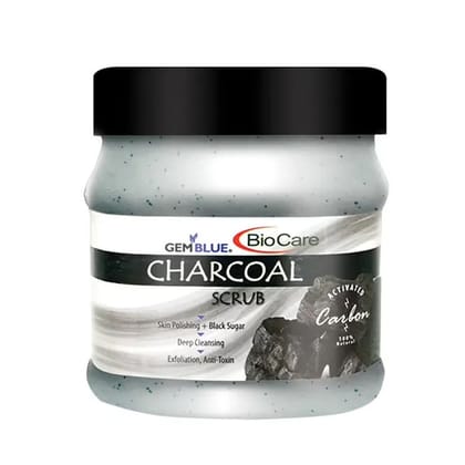 Gemblue BioCare Charcoal Scrub, Great Cleanser And Detoxifier For Skin, 500 ml