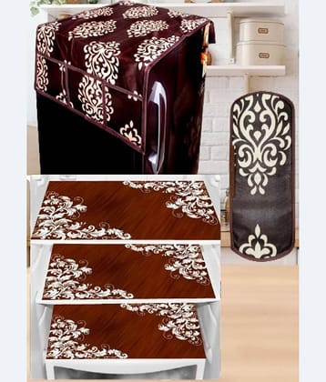 Sanraksshan PVC Floral Fridge Mats ( 40 30 ) Pack of 5 - Multicolor