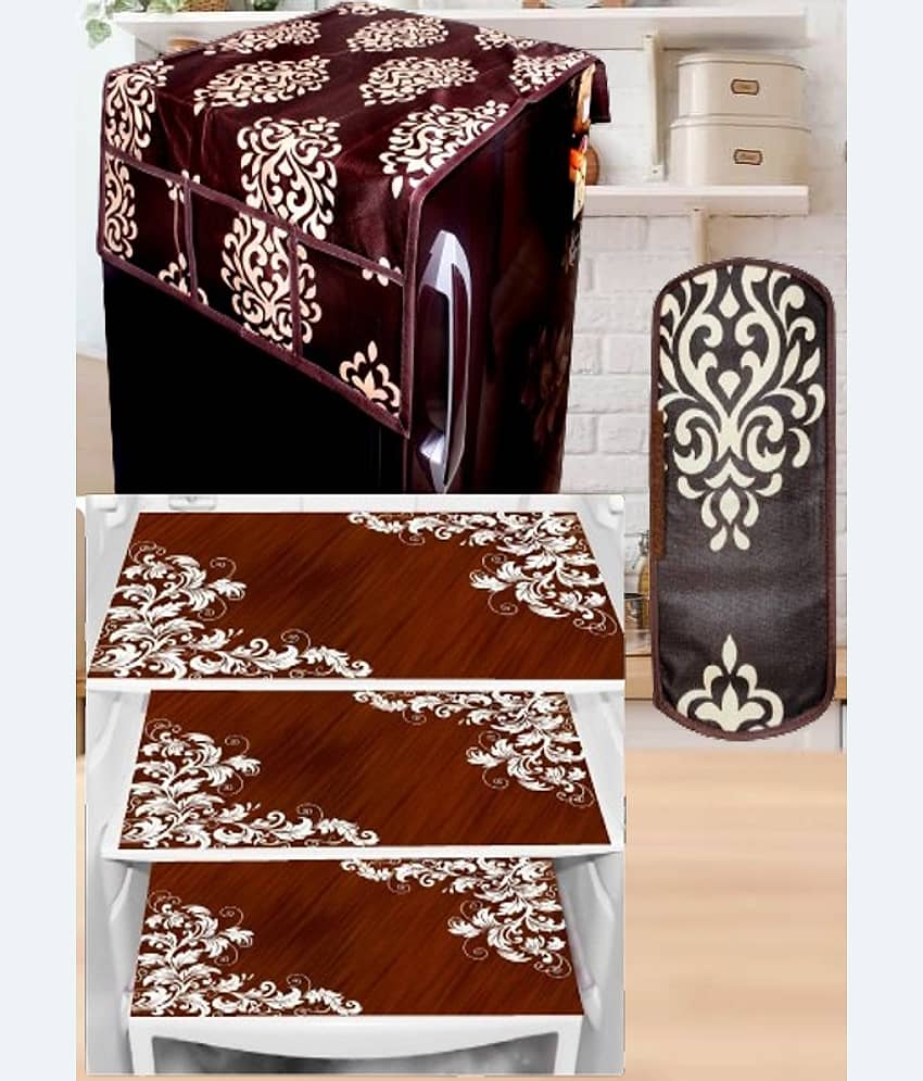 Sanraksshan PVC Floral Fridge Mats ( 40 30 ) Pack of 5 - Multicolor