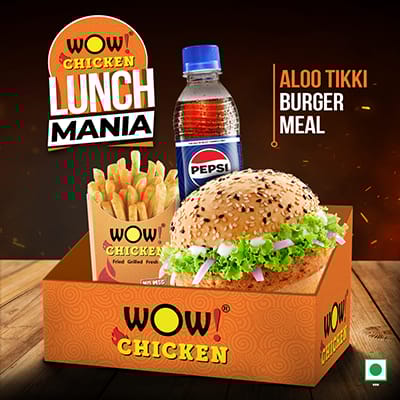 1 Pc Aloo Tikki Burger + 1 Regular Fries + 1 Pepsi (250ml)
