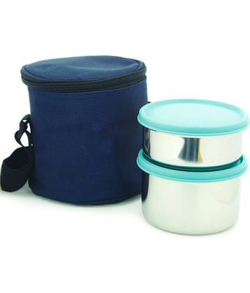 Generic Stainless Steel Lunch/Tiffin Box,350ml,500ml,Assorted Color (2U), With Soft Pouch