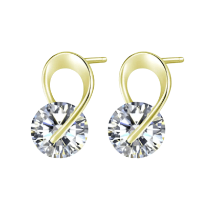 Trendy Gold Plated Zircon Stone Earring for Girls & Women-Gold