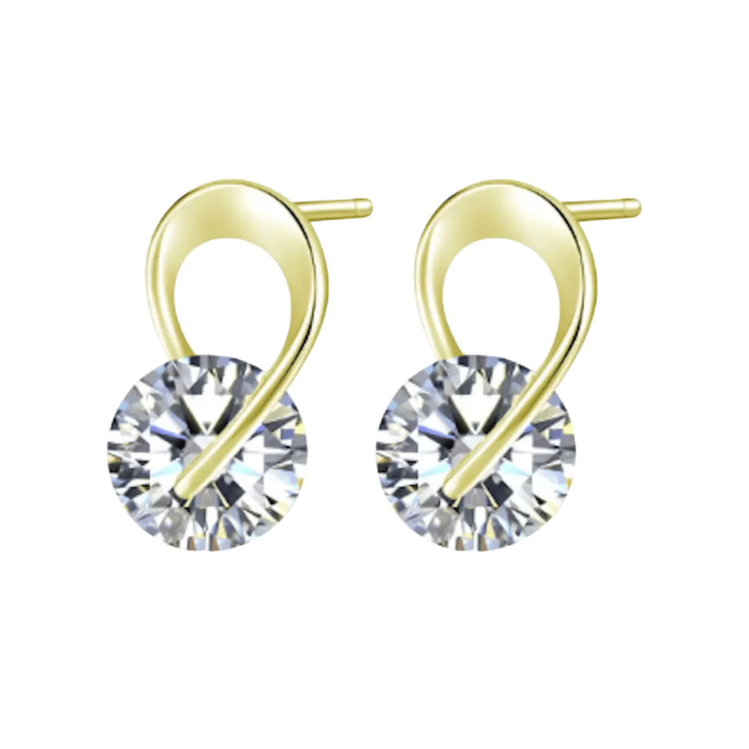 Trendy Gold Plated Zircon Stone Earring for Girls & Women-Gold