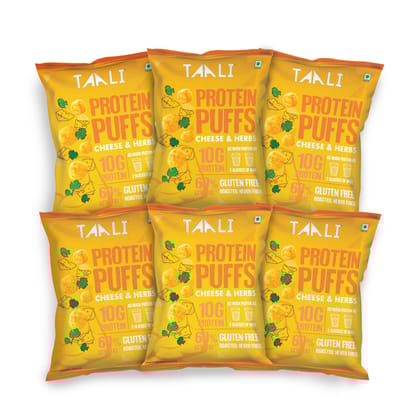 Taali Protein Puffs With Cheese & Herbs, 60 gm Each - Pack of 6