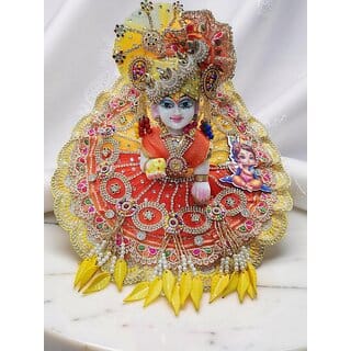 Handcrafted Laddu Gopal Poshak with Matching Mukut | Bal Gopal Heavy Designer Dress Set