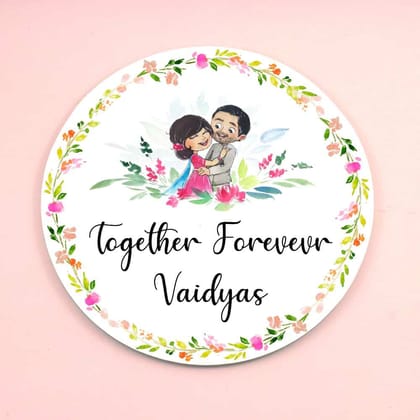 Handpainted Customized Name plate - Wedding Couple Name Plate