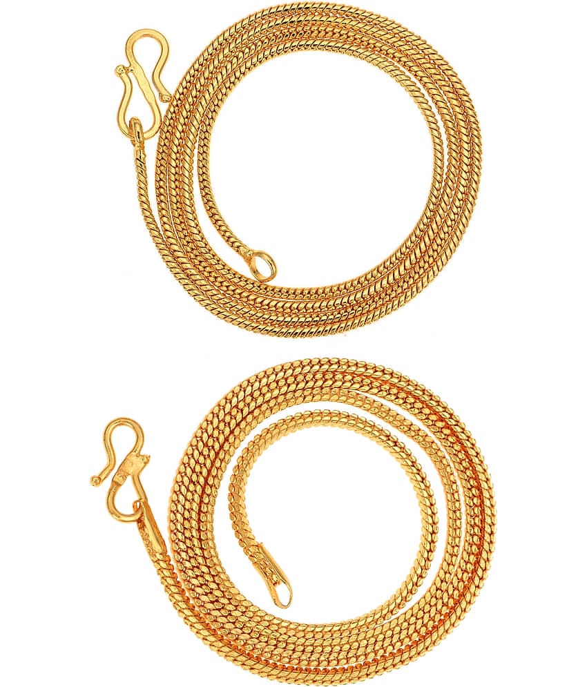 AanyaCentric Combo of 2 Gold Plated 22inches Long Fashion Chain