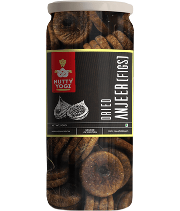 Nutty Yogi Premium Dried Afghani Anjeer 500g | Dried Figs | Rich Source of Fibre Calcium & Iron | Low in calories and Fat Free |