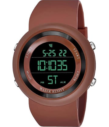 Hala - Brown PU Digital Men's Watch