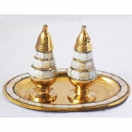 Brass Namak Dani And Mirch Dani Salt And Pepper Holder (ZMAS353)