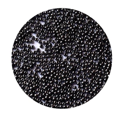 Black Roundel Glass Seed Beads for Jewelry Making. (CRSB-009)-Per Packet of 50 Gram / 11/0 (1.5 MM) / Black