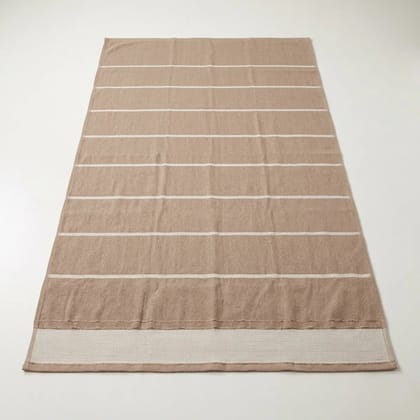 Cotton Striped Beige Full Size Towel
