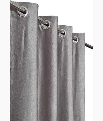 Kraftiq Homes Solid Semi-Transparent Eyelet Curtain 5 ft ( Pack of 1 ) - Grey