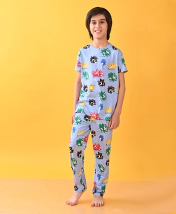 FOOTBALLER SKY SHORT SLEEVE PYJAMA SET D - SKY-0-6 MONTHS / 2N / SKY