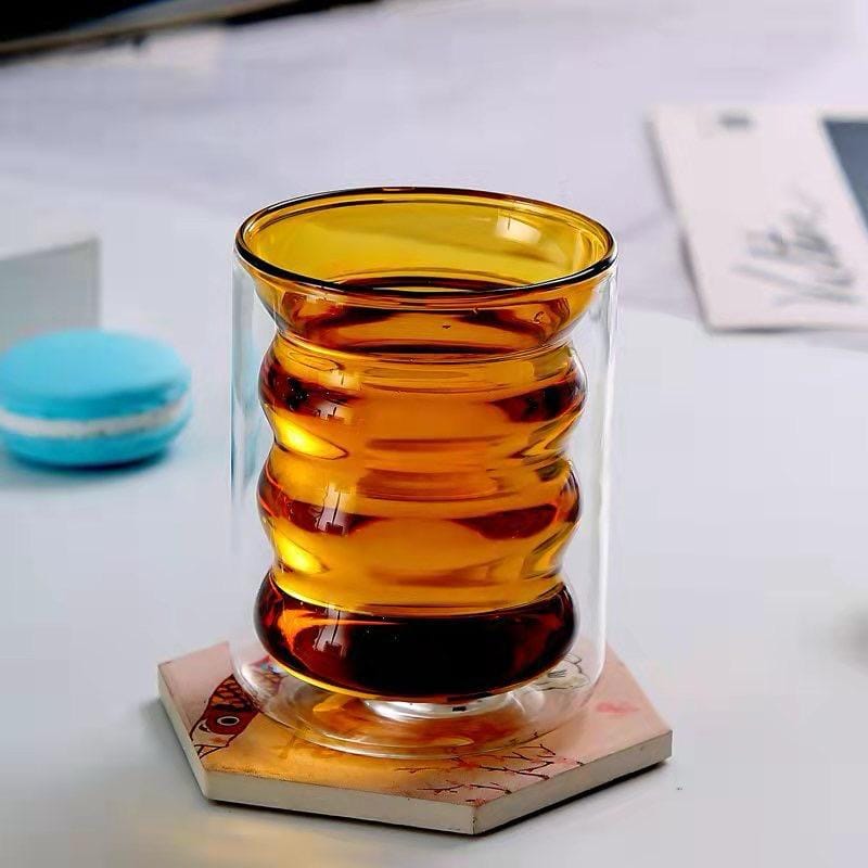 SwirlFlow Artisan Tea Mug-Amber