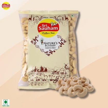 Sri Sauham Kaju W240, Premium Cashew Nuts - 200g