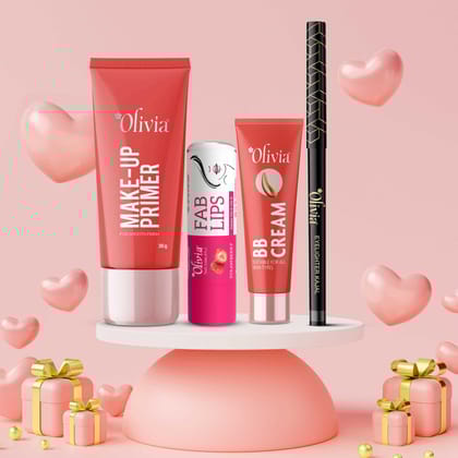 Olivia Basic Makeup Look with Primer, BB Cream, Kajal and Lip Balm