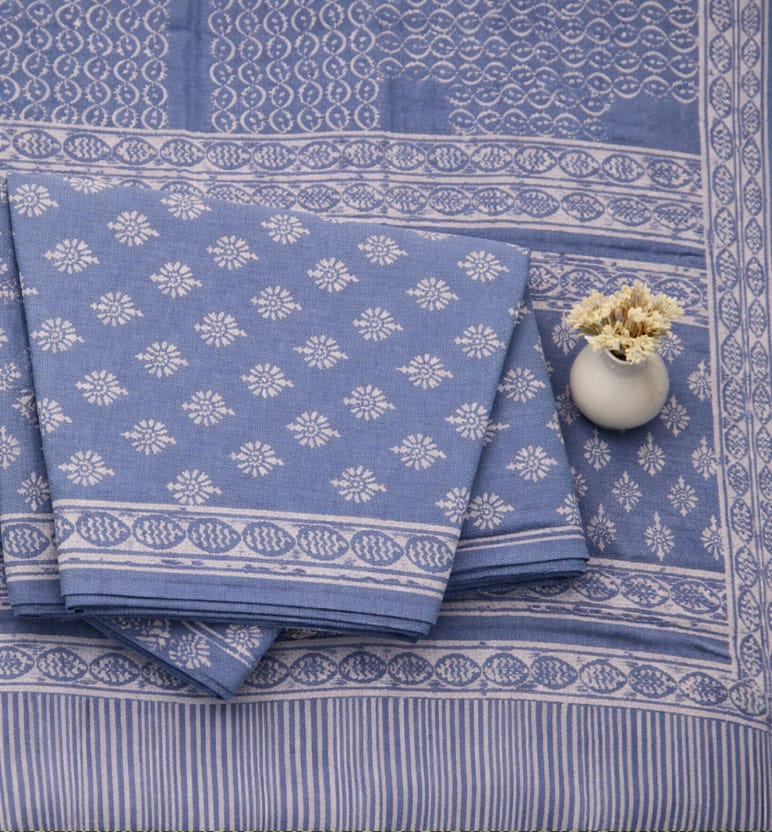 Handcrafted Dabu Print Cotton Dress Material – 3 Piece Set
