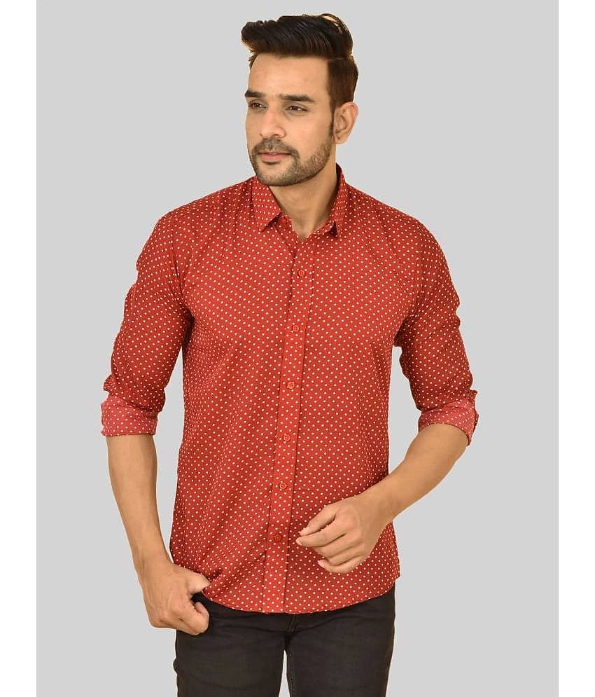 QuaClo - Rust Cotton Blend Regular Fit Men's Casual Shirt ( Pack of 1 )