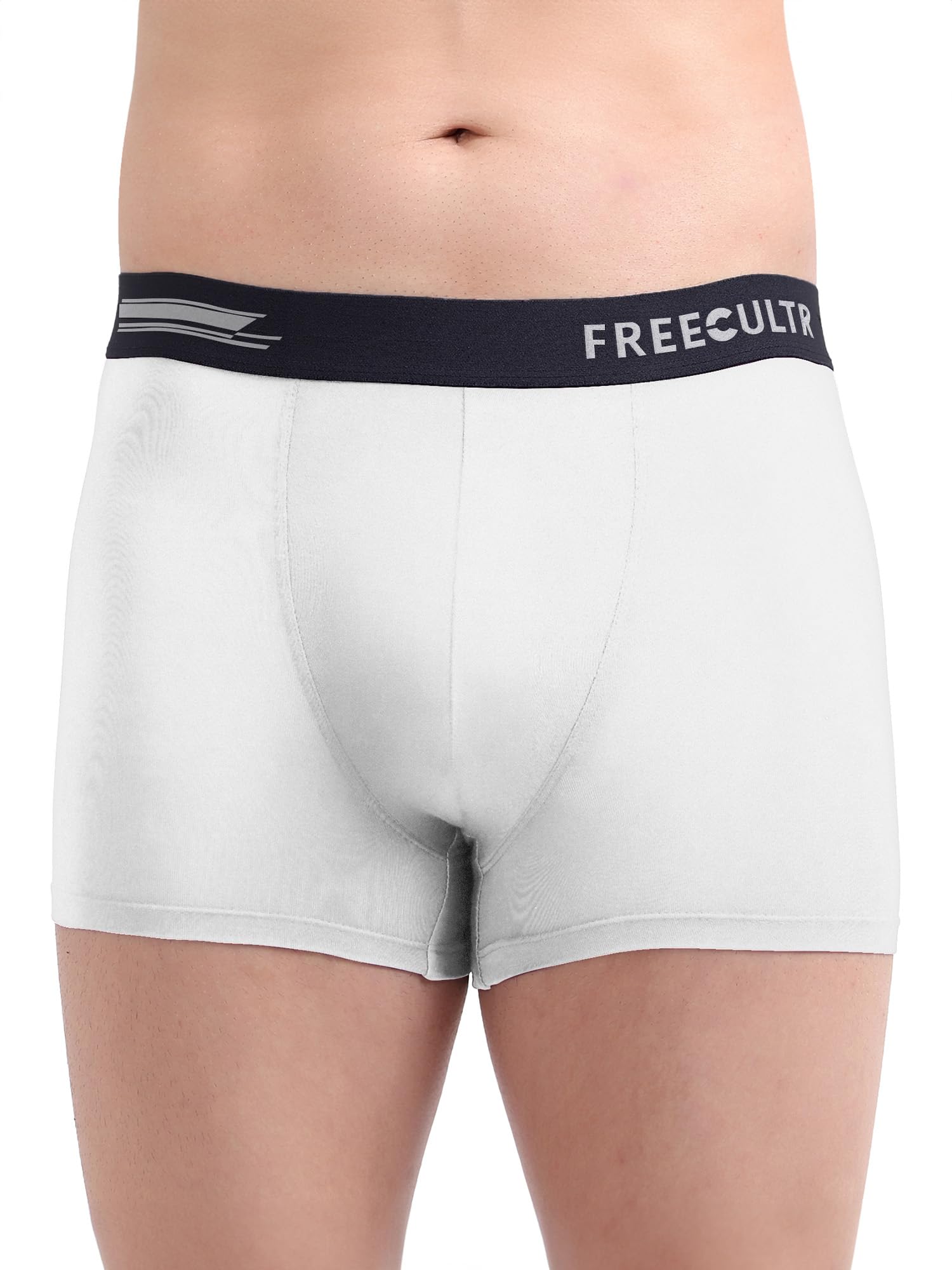 FREECULTR Men's Underwear Anti Bacterial Micromodal Airsoft Trunk - Non Itch No Chaffing Sweat Proof - Pack of 1-Cloud White