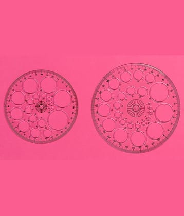 Vardhman Pro Circle Protractor Set, Pack of 2 pcs with 25 & 18 Circle Drafting Engineering, Architecture Rulers