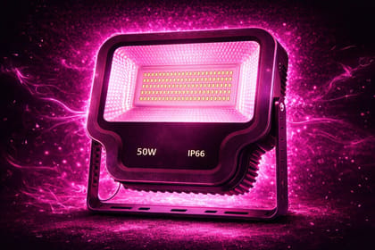 SPARKWORLD 50W LED Flood Light | Pink Light | Waterproof IP66 Outdoor TV Model Lamp for Garden, Events, and Decorations