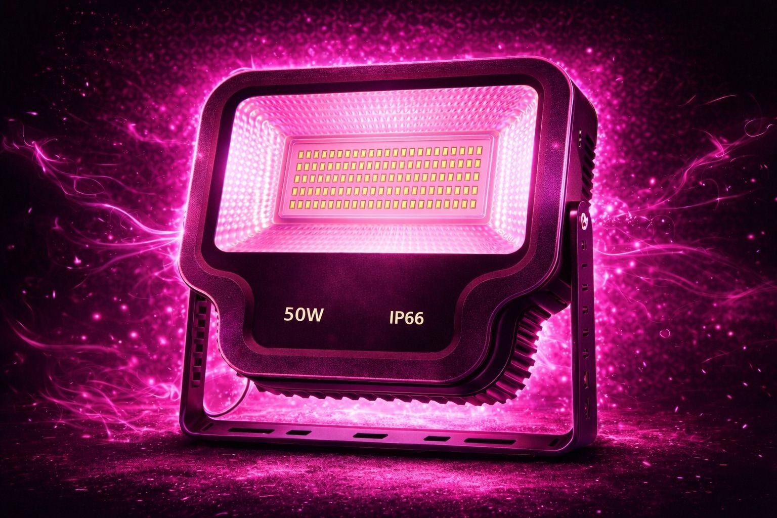 SPARKWORLD 50W LED Flood Light | Pink Light | Waterproof IP66 Outdoor TV Model Lamp for Garden, Events, and Decorations