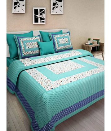 Bombay Spreads Cotton King Bedsheet ( Blue )
