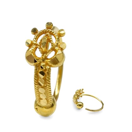 18K Real Gold Nose ring Indian Women gorgeous vertical style Nose Hoop Ring 22g