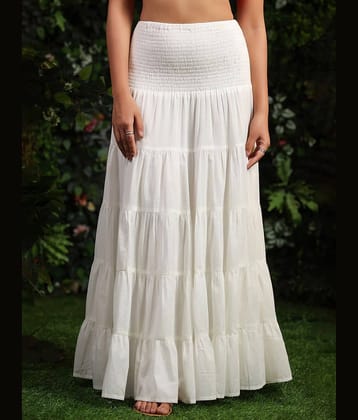 ZWERLON White Viscose Women's Flared Skirt ( Pack of 1 )