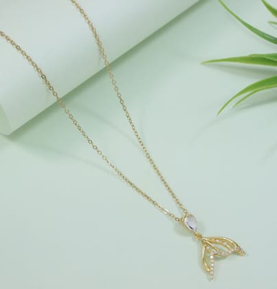 Stainless steel Floral Pendent Necklace - STNK 5470
