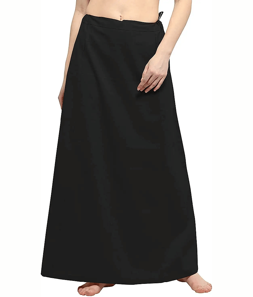 D1 DIFFERENT ONE Black Cotton Petticoat - Single