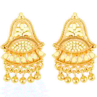 Vighnaharta Sizzling Glittering Gold Plated Screw back alloy dangler studs Earring for Women and Girls   [VFJ1854ERG]