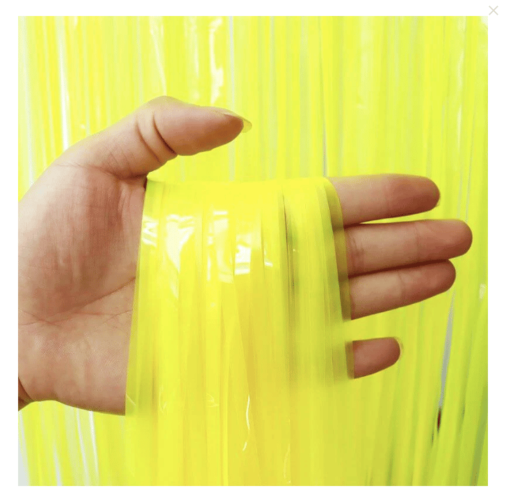 Neon Yellow Foil Curtain 7FT X 3 FT - Party and Festive Needs | Buy online on ZillyBuy