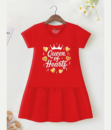 Trampoline Cotton A-line Dress For Girls ( Pack of 1 , Yellow )