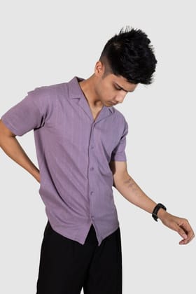 Cuban Stripe Shirt - Lavendar-M