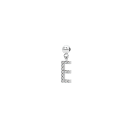 Letter "E" bead charm-Bead Charm only ( without chain )
