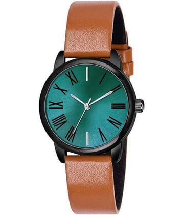EMPERO Leather Round Womens Watch