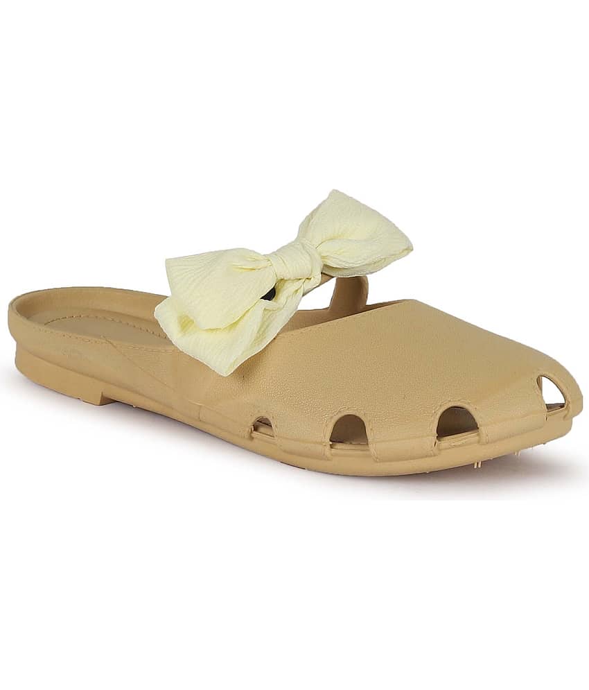 Aadi Beige Women's Toe Covered Flip Flop