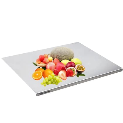 Stainless Steel Chopping Board Easy to Clean with Groove (35x31cm)