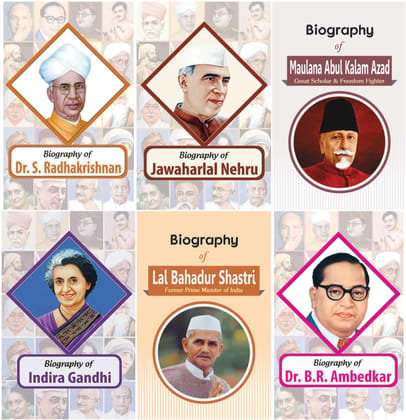 Biography of Jawahar Lal Nehru, Indira Gandhi, Lal Bahadur Shastri, Dr. S. Radhakrishnan, Maulana Abul Kalam Azad & Dr. B.R. Ambedkar (Set of 6 Books) [Paperback] [Oct 13, 2023] RPH Editorial Board